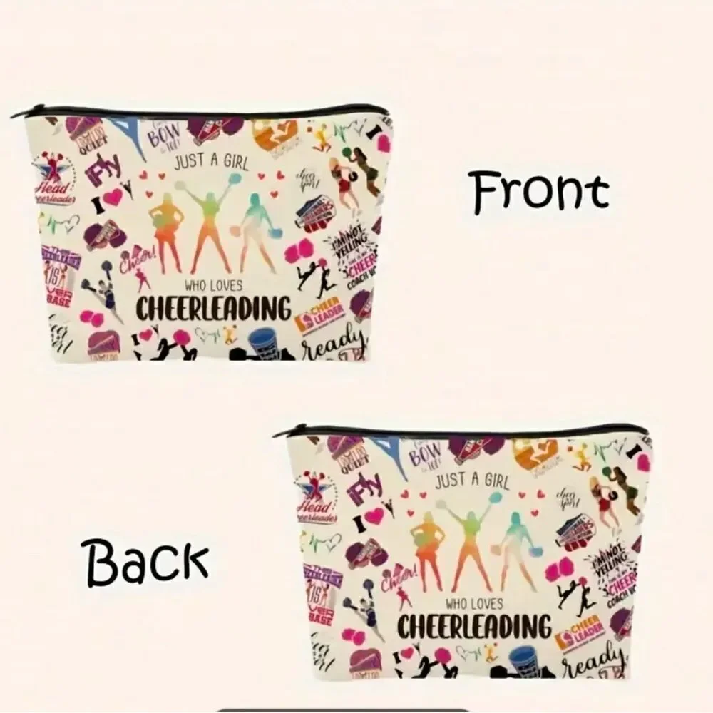 NWT Canvass “Cheerleader” Zipper Bag Makeup